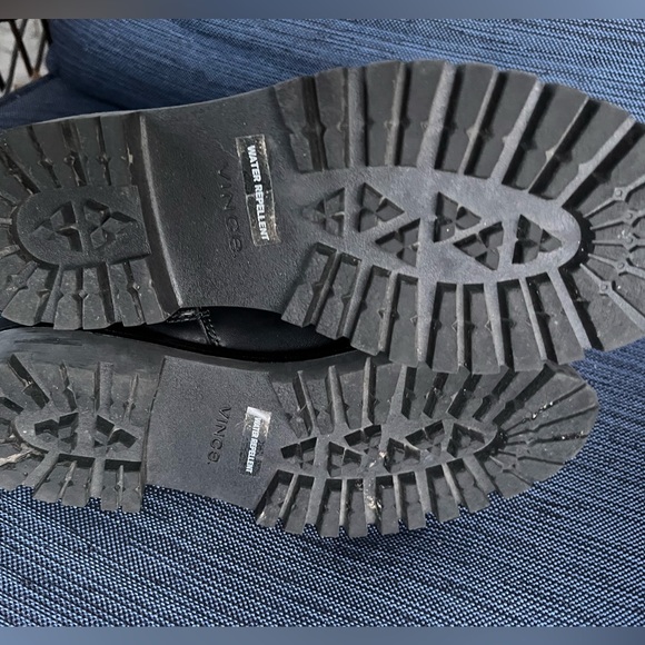 VINCE WOMENS BLACK LEATHER BOOTS WITH ZIPPER SIZE 7.5 - Picture 14 of 16